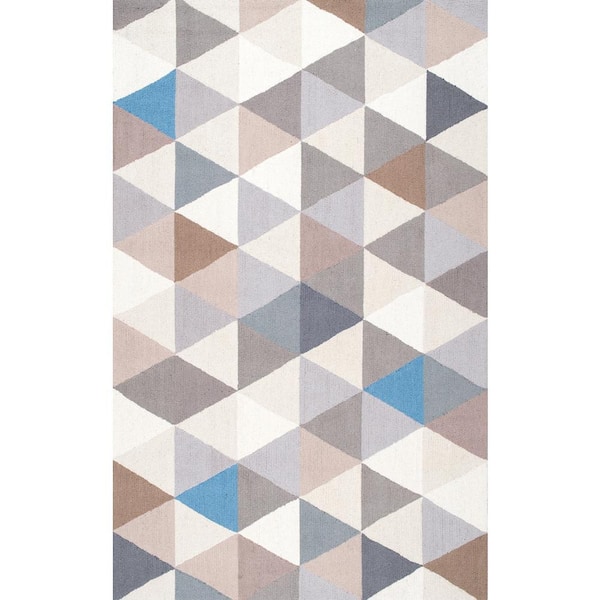 nuLOOM Bianca Triangles Gray Doormat 3 ft. x 5 ft. Area Rug