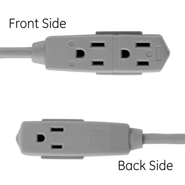 EP 25 Ft Flat Plug Extension Cord – 16 AWG 3 Prong Grounded White Low Profile Indoor Cable, UL Listed