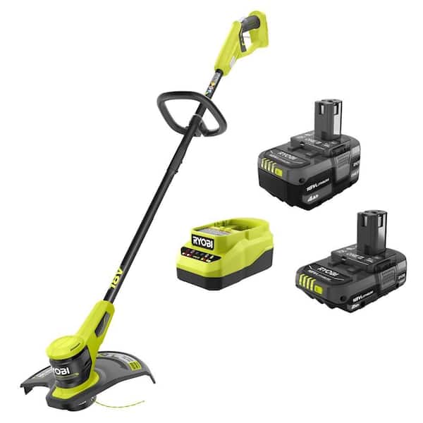 RYOBI ONE+ 18V Lithium-Ion Starter Kit with Ah Battery, Ah Battery,  Charger and FREE ONE+ 13” String Trimmer PSK106SB-P20015BTL