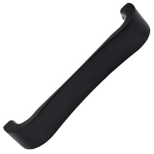 4-1/2 in. Center Matte Black Smooth Curved Flat Cabinet Pull Handles (10-Pk)