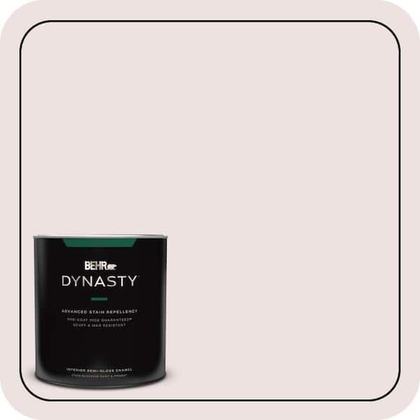 BEHR DYNASTY 1 qt. #140E-1 Patient White Semi-Gloss Enamel Interior Stain-Blocking Paint & Primer