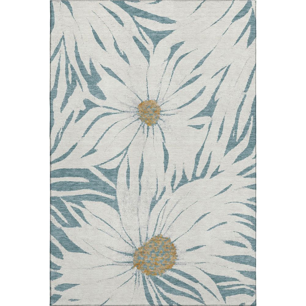 Mayfield Premium Machine Washable Abstract AMF2263 Teal 5 ft. x 7 ft. 6 in. Area Rug price history on PriceWatchPro