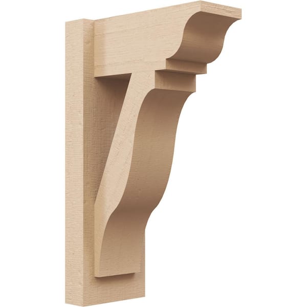 Ekena Millwork 6 in. x 20 in. x 12 in. Funston Traditional Rough Cedar Woodgrain Timberthane Polyurethane Outlooker, Primed Tan