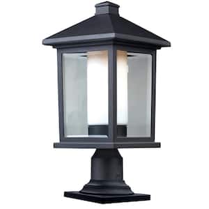 Mesa 20 .5 in. 1-Light Black Aluminum Hardwired Outdoor Weather Resistant Pier Mount Light with No Bulb Included
