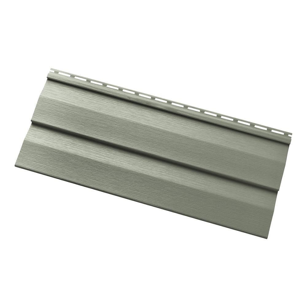Double 4.5 in. x 145 in. Pewter Dutch Lap Vinyl Siding PCD45NPH