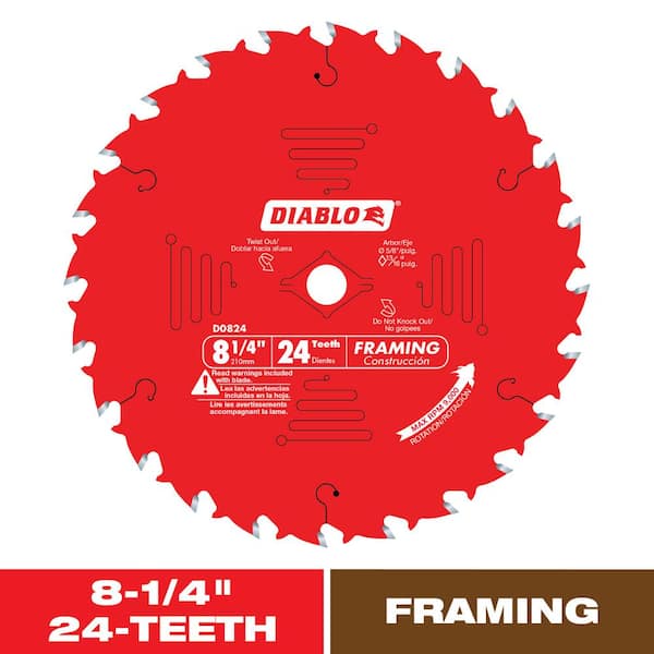 8-1/4in. x 24-Teeth Framing Saw Blade for Wood