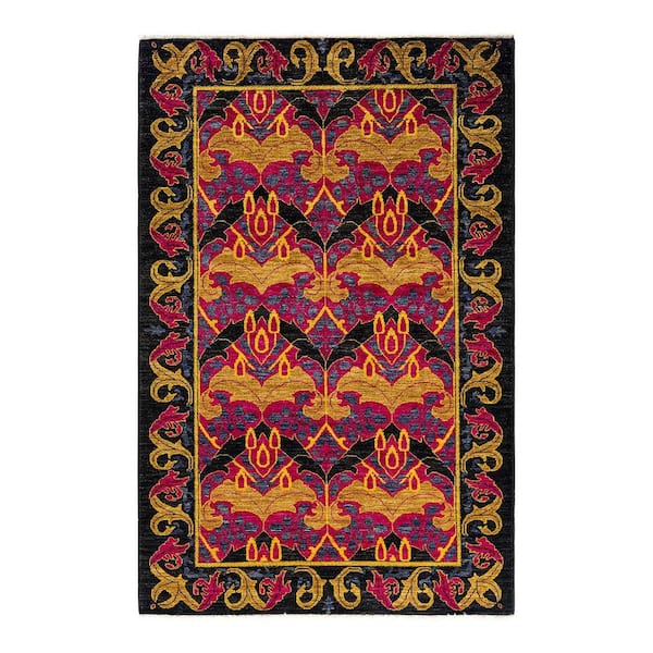 Arts & Crafts Pink 4 ft. x 6 ft. Floral Wool Indoor Area Rug