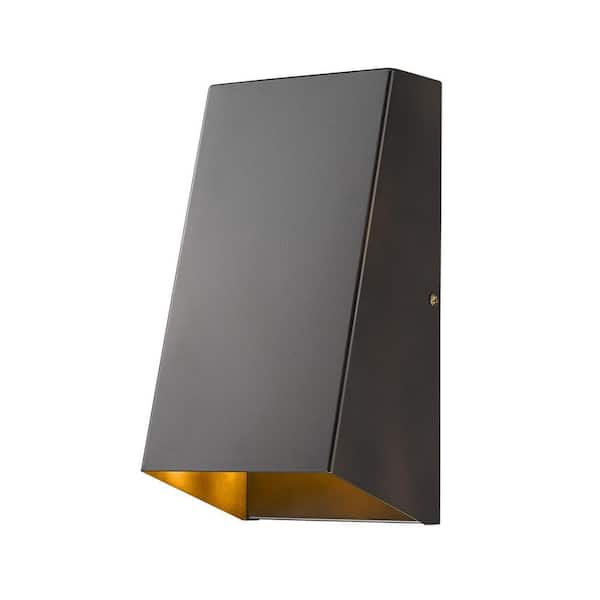 9.75 in. Bronze Outdoor Hardwired Sconce with No Bulbs Included