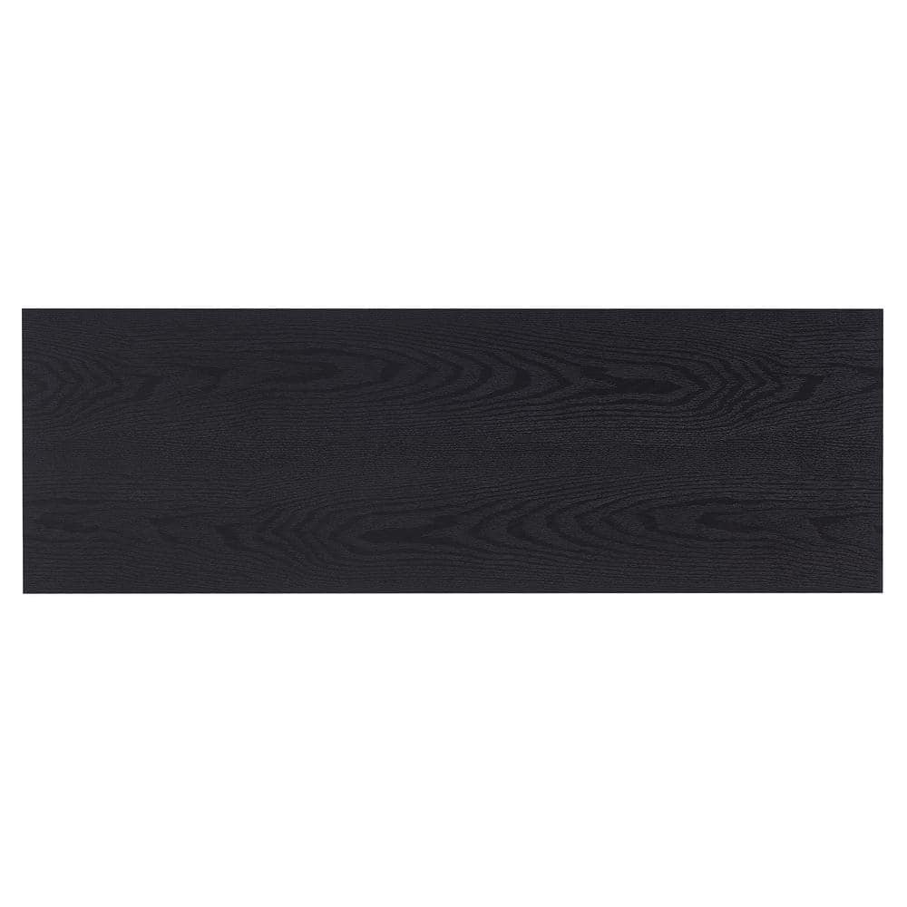 Colton 55" Black Metal TV Stand with Crystal Fireplace and Cabinet