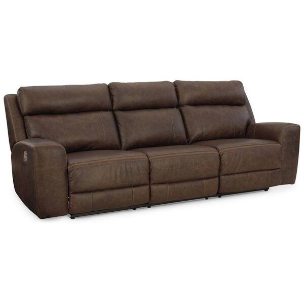 Benjara 41 In. Straight Arm Leather Straight Rectangle Power Reclining ...