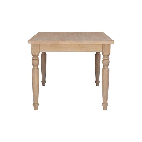 Linon Home Decor Jacques Natural Brown Wood 59 in. 4 Leg Dining Table Seats 4 THD03508 The Home Depot