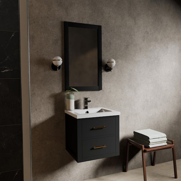 Sherman 20 in. Bath Vanity Cabinet without Top in Black Assembled