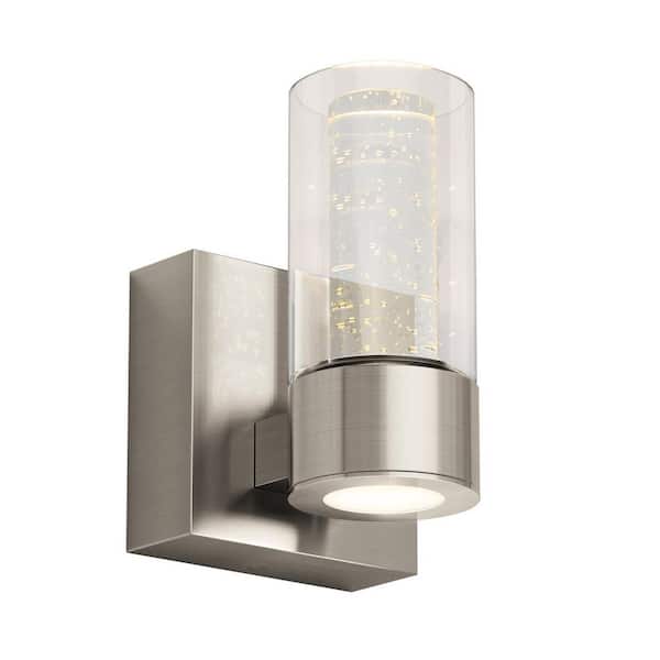Essence 4.92 in. Brushed Nickel LED Vanity Wall Light