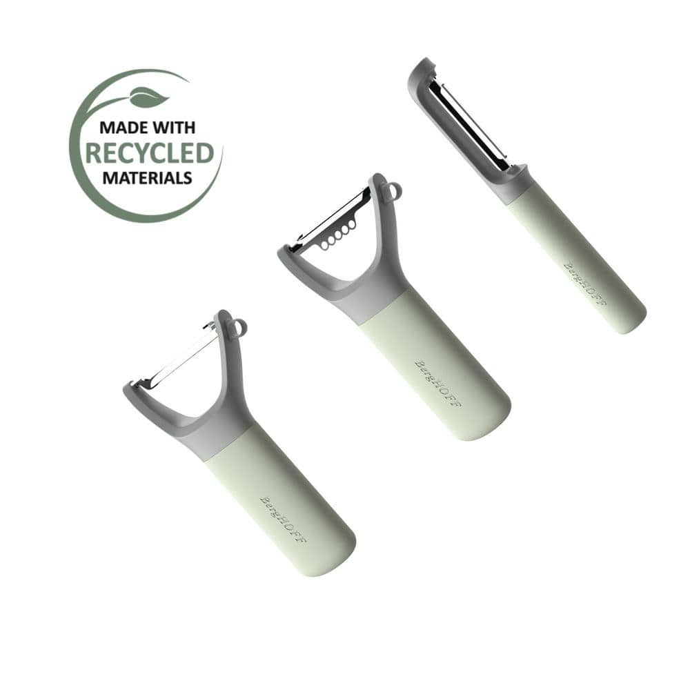 5" Green Stainless Steel Serrated Y-Peeler with Recycled Handle