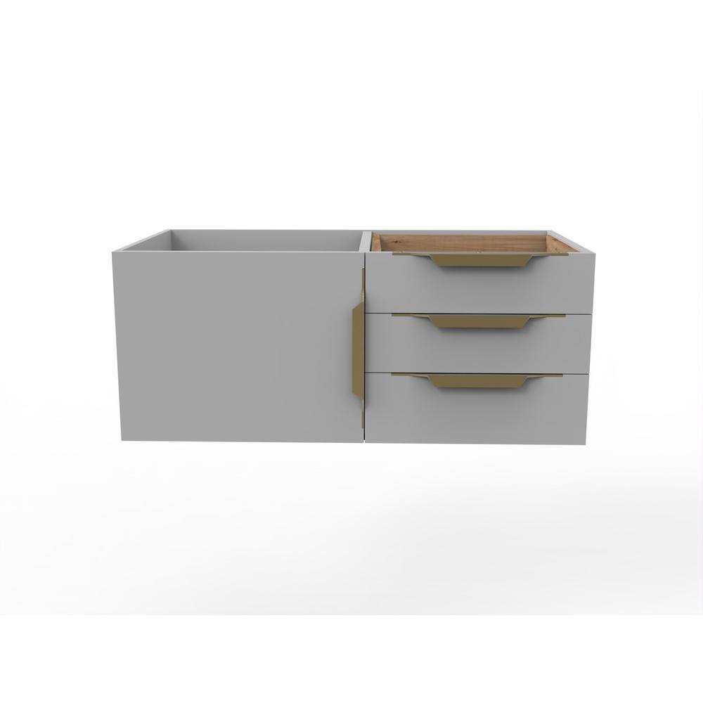 Gray and Gold 35" Birch Floating Vanity Base