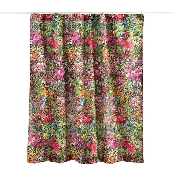 LEVTEX HOME Basel 72 in. x 72 in. Multicolored Floral Shower  Levtex Home Basel Collection Cottagecore Boho Garden Floral Shower Curtain main image 0