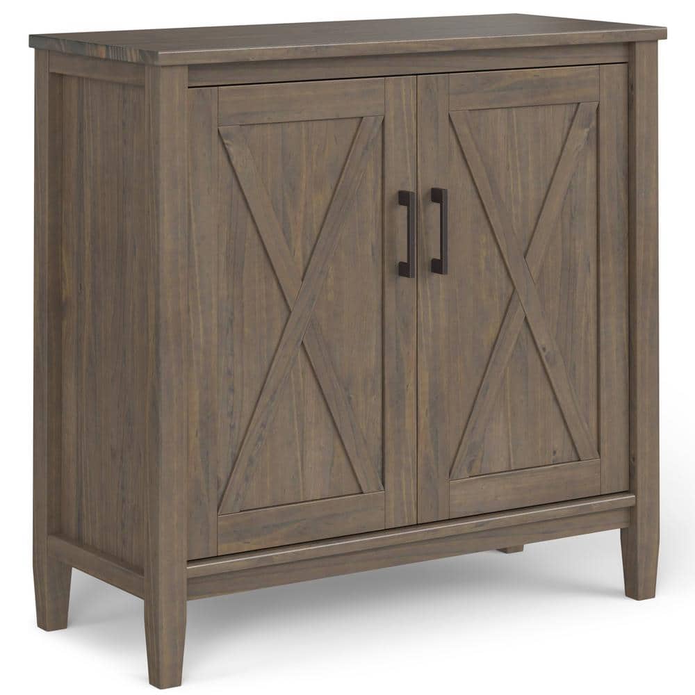 Smoky Brown Wood Freestanding Office Storage Cabinet with Adjustable Shelving