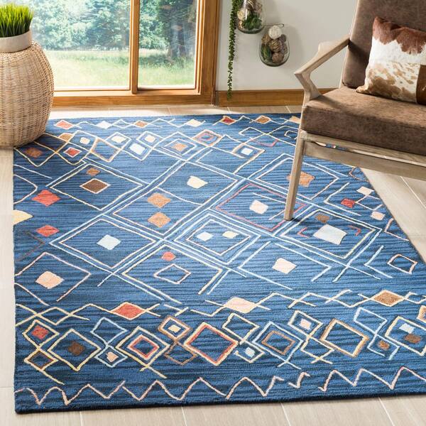 Suzani 6 ft. x 9 ft. Blue/Multi Tribal Area Rug