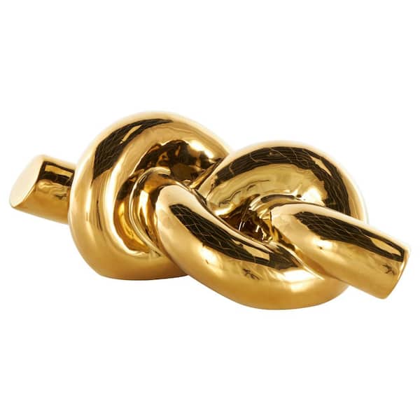 Litton Lane Gold Ceramic Knot Sculpture