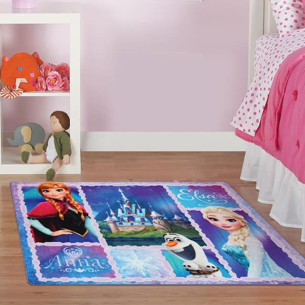 Quality Disney Frozen Rug Elsa Play Mat Rug 133cm x 95cm Non Slip Girls Bedroom