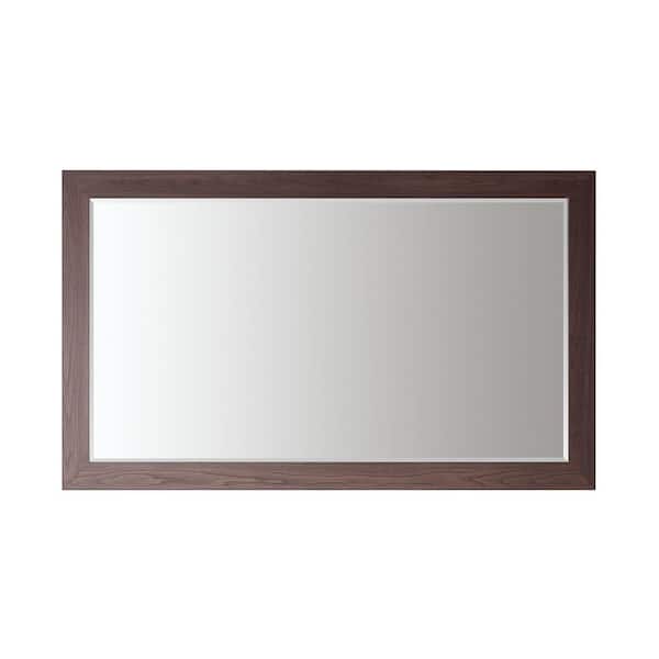 ROSWELL Cuenca 60 in. W x 36 in. H Rectangular Framed Wall Bathroom Vanity Mirror in Suleiman Oak