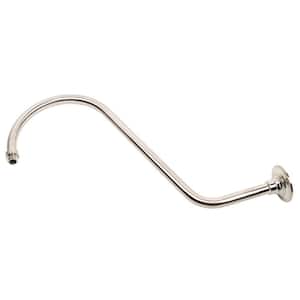 18 in. S-Shape Shower Arm and Flange in Brushed Nickel