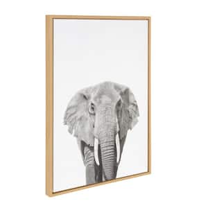 33 in. x 23 in. "Elephant Portrait" by Tai Prints Framed Canvas Wall Art