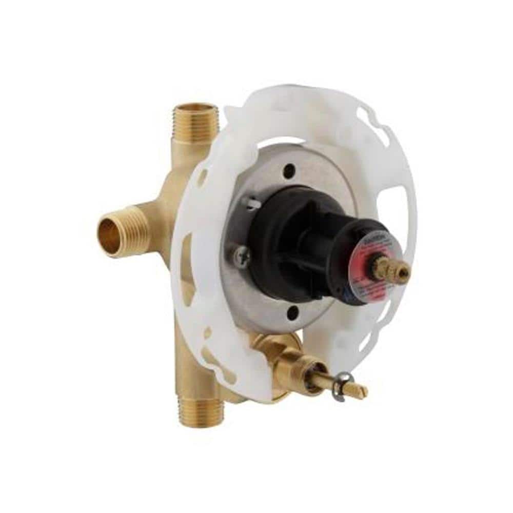 Rite-Temp Brass Pressure-Balancing Valve with Push-Button Diverter