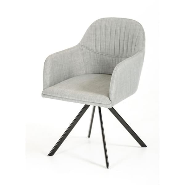 HomeRoots Valerie grey Fabric and Metal Dining Chair (Set of 1)