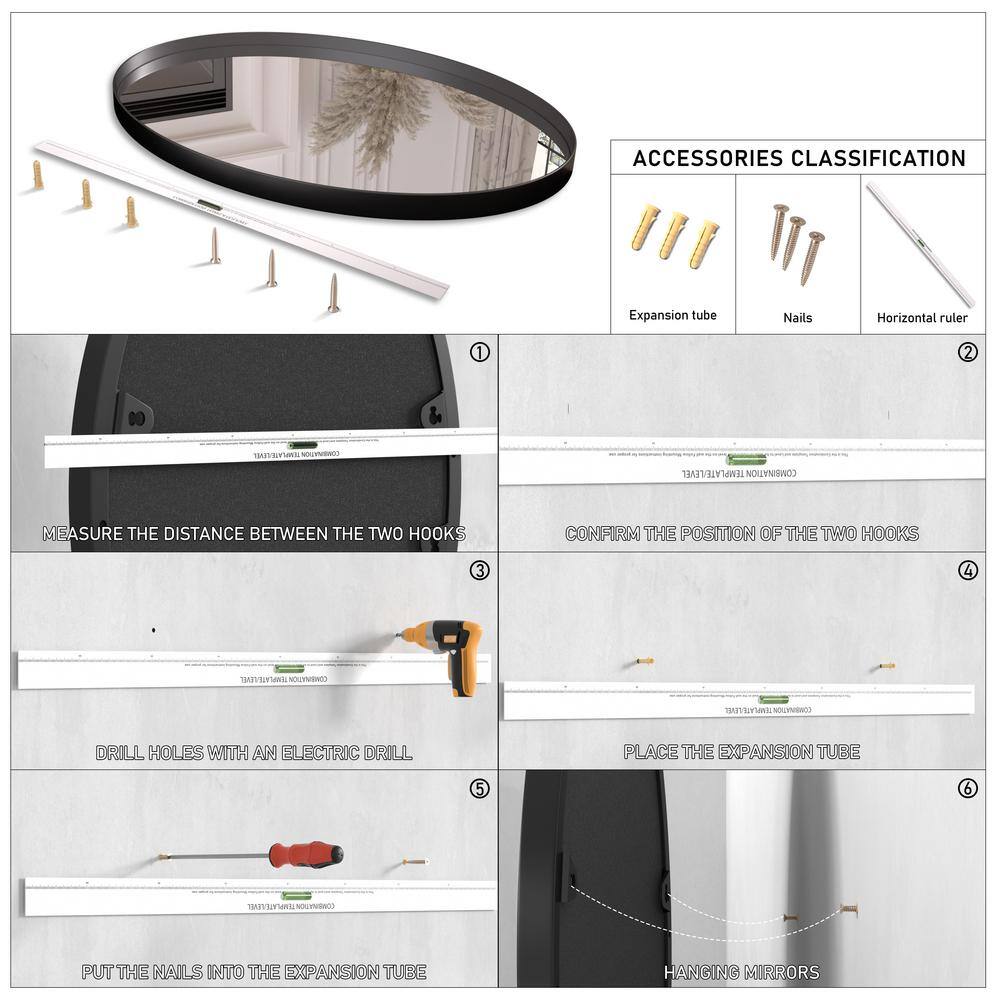 Oval Gold Stainless Steel Bathroom Vanity Mirror