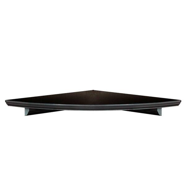 Mural 10 in. x 5/8 in. Espresso Floating Corner Shelf