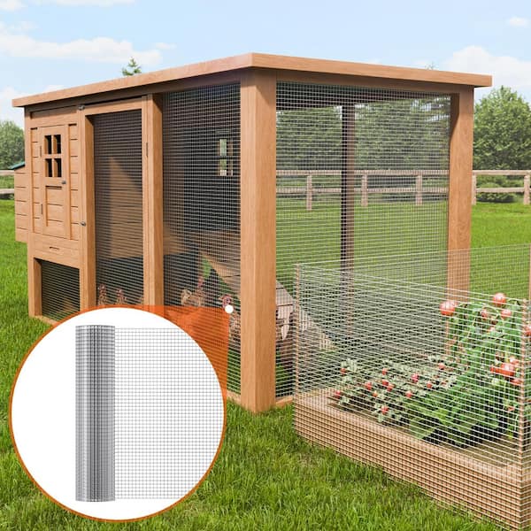 Hardware Cloth 1/2 in. x 2 ft. x 25 ft. 19-Gauge Hardware Cloth Galvanized Wire Mesh Roll Chicken Wire Fencing Wire Mesh