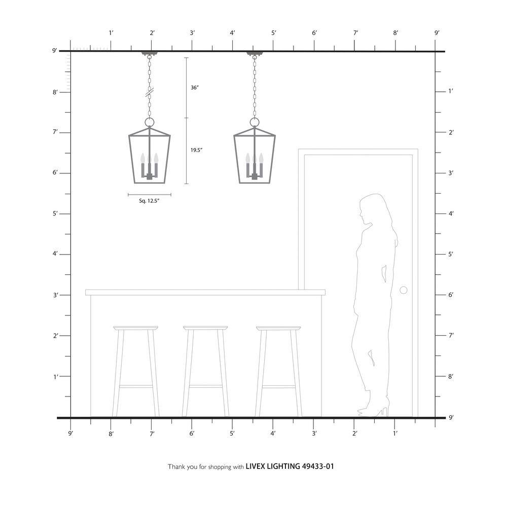Antique Brass 3-Light Indoor/Outdoor Crystal Pendant
