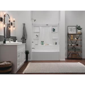 Classic 500 60 in. x 30 in. Alcove Left Drain Bathtub and Wall Surrounds in High Gloss White
