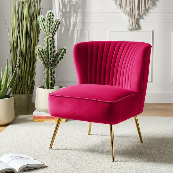 Monica Fuchsia GoLd Legs Velvet Side Chair