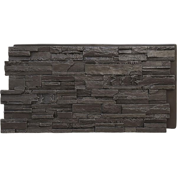Ekena Millwork Cascade 48 5/8 in. x 1 1/4 in. River Moss Stacked Stone, StoneWall Faux Stone Siding Panel