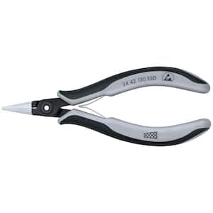5-1/4 in. Precision Electronics Gripping Pliers with Flat, Wide Jaws and ESD Handles