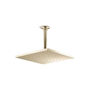 Contemporary Square 1-Spray Patterns 1.75 GPM 10 in. Ceiling Mount Rainhead Fixed Shower Head in Vibrant French Gold