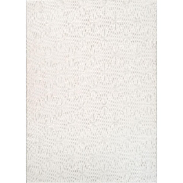 Serenity White Solid 4 ft. x 6 ft. Modern Non Skid Soft Indoor Area Rug