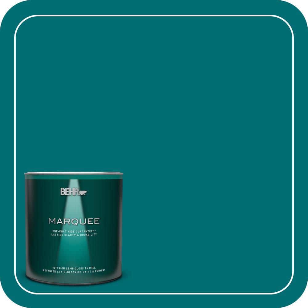 1 qt. #MQ6-35 Teal Motif One-Coat Hide Semi-Gloss Enamel Interior Paint & Primer price history on PriceWatchPro