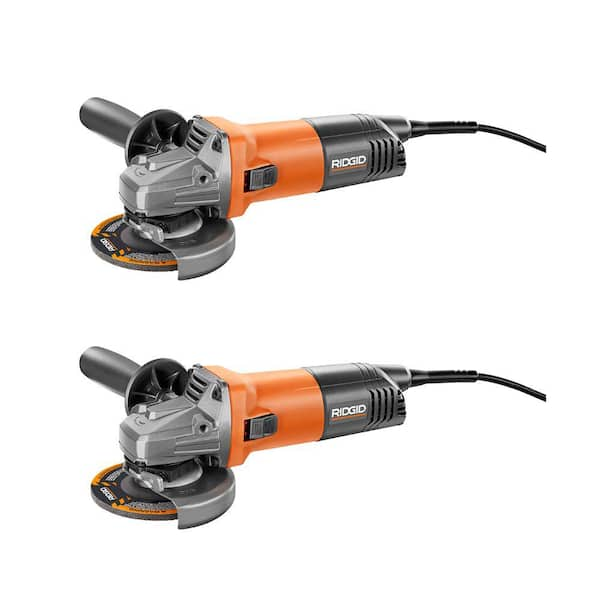 RIDGID 8 Amp Corded 4-1/2 in. Angle Grinder (2-Pack) R1006-2 - The Home ...