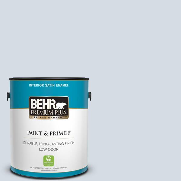 BEHR PREMIUM PLUS 1 gal. #PPL-45 Mystic Pool Satin Enamel Low Odor Interior Paint & Primer