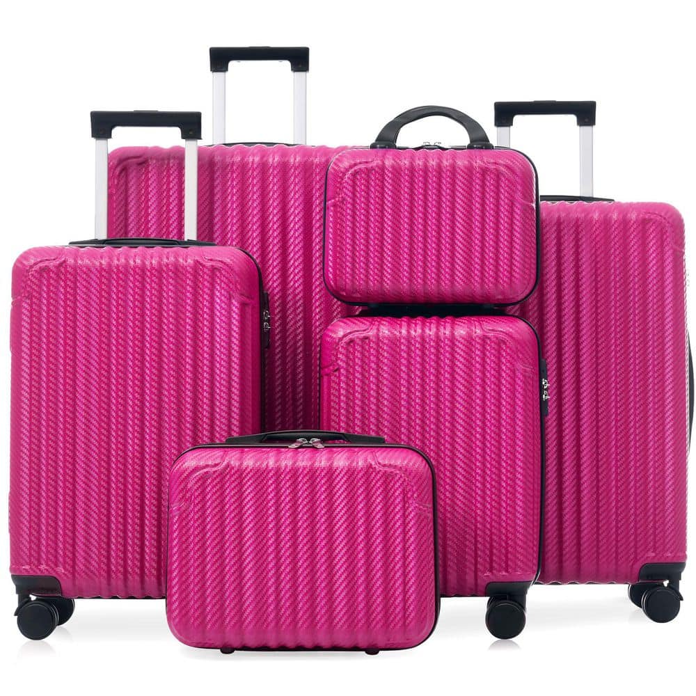 Merax 6 or more Bags 6-Piece Dark Pink ABS Hardshell 12,14,16,20