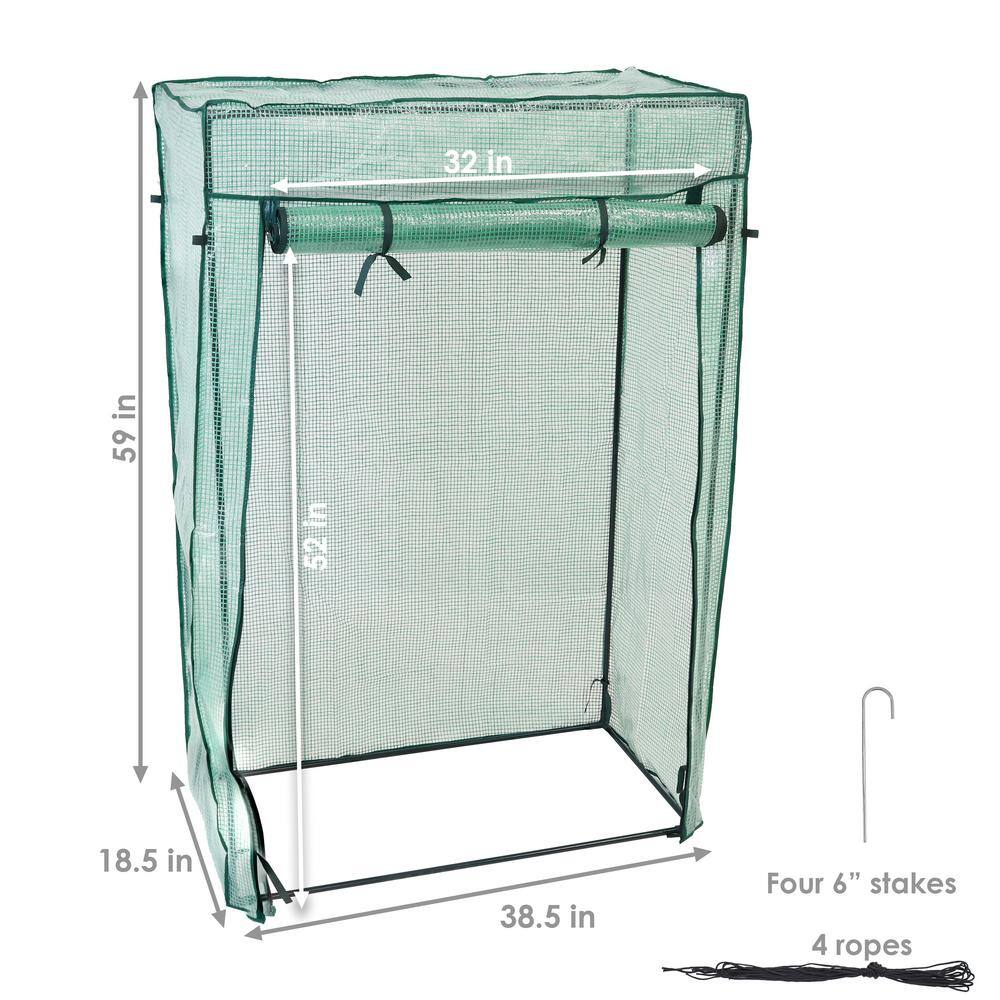 Deluxe Portable UV-Protected Green Plant Starter Greenhouse with Roll-Up Door