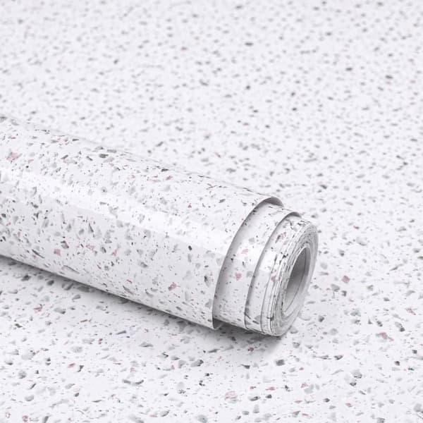 White Glossy Marble Contact Paper Peel and Stick Self-Adhesive Removable Wallpaper Roll, 23.6"×393"