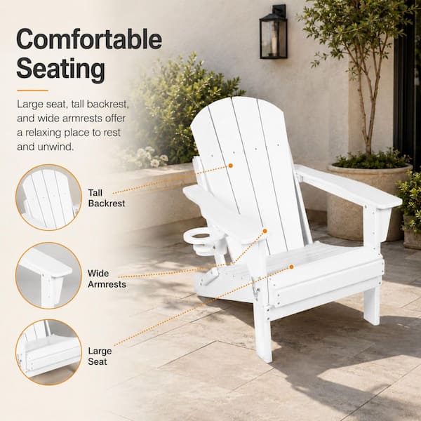IALTRUISTIC 3-Piece Adirondack Chair Set Outdoor HDPE Folding