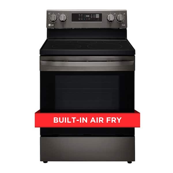 LG 6.3 cu. ft. Smart Fan Convection Electric Oven Range with Air Fry and EasyClean in PrintProof Black Stainless Steel