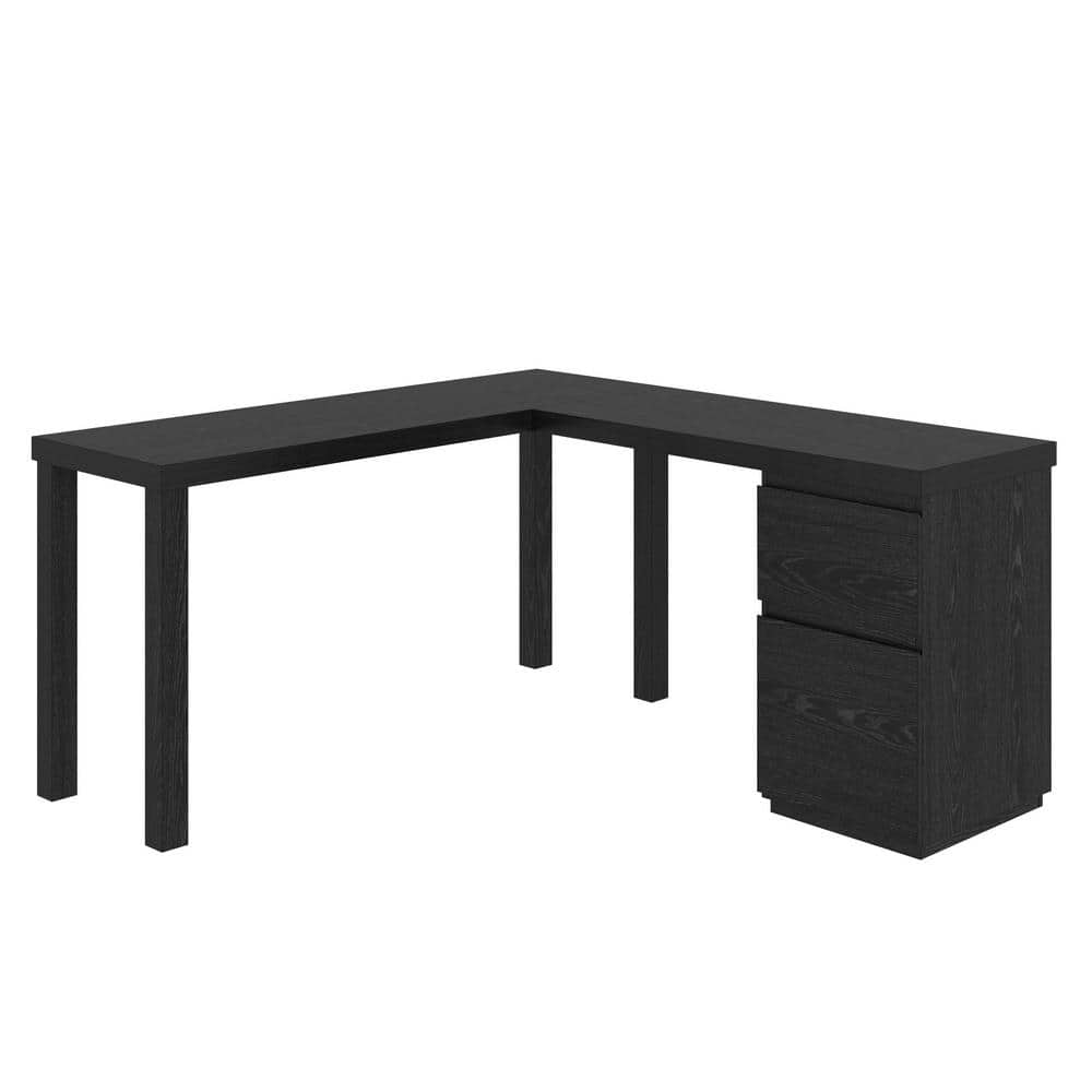 Northcott 59.685 in. L-Shaped Bourbon Oak Computer Desk with File Storage