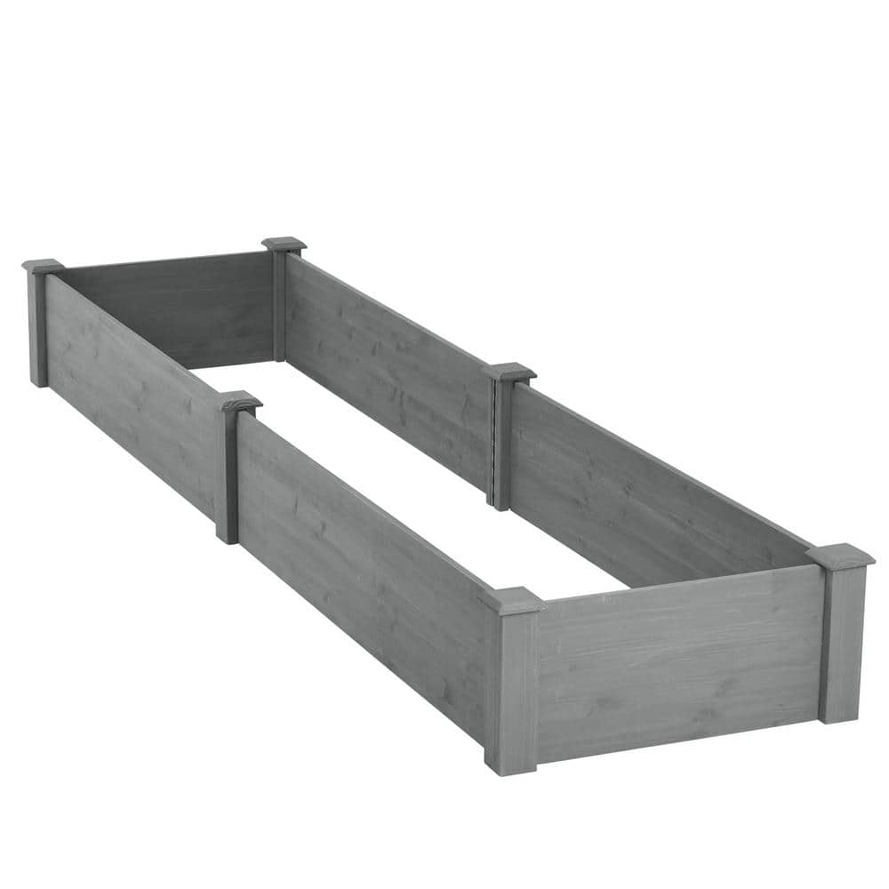 Solid Wood Over Ground Raised Garden Bed 96 x 28 x 10 in. Large Long Plante