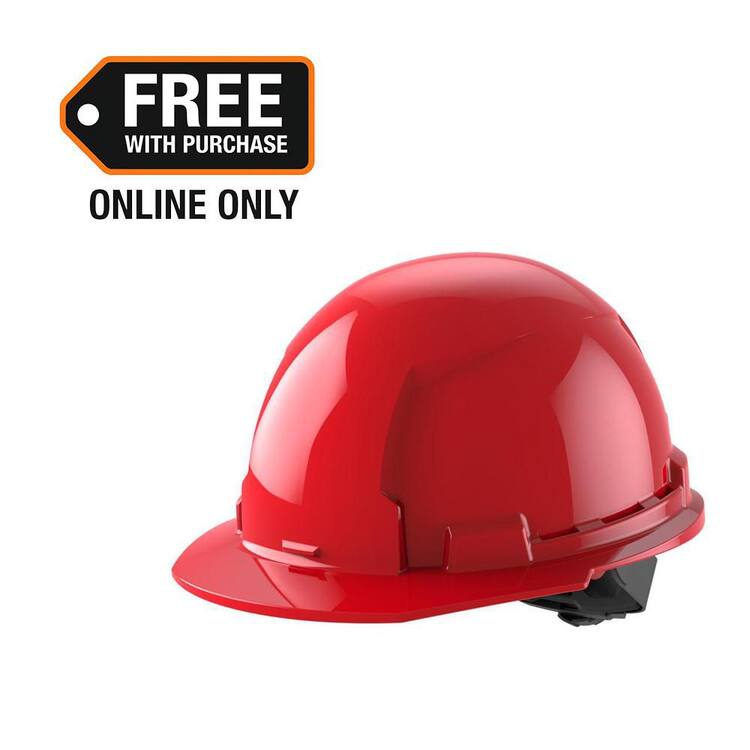 Milwaukee BOLT Red Type 1 Class E Front Brim Non-Vented Hard Hat with 4 Point Ratcheting Suspension